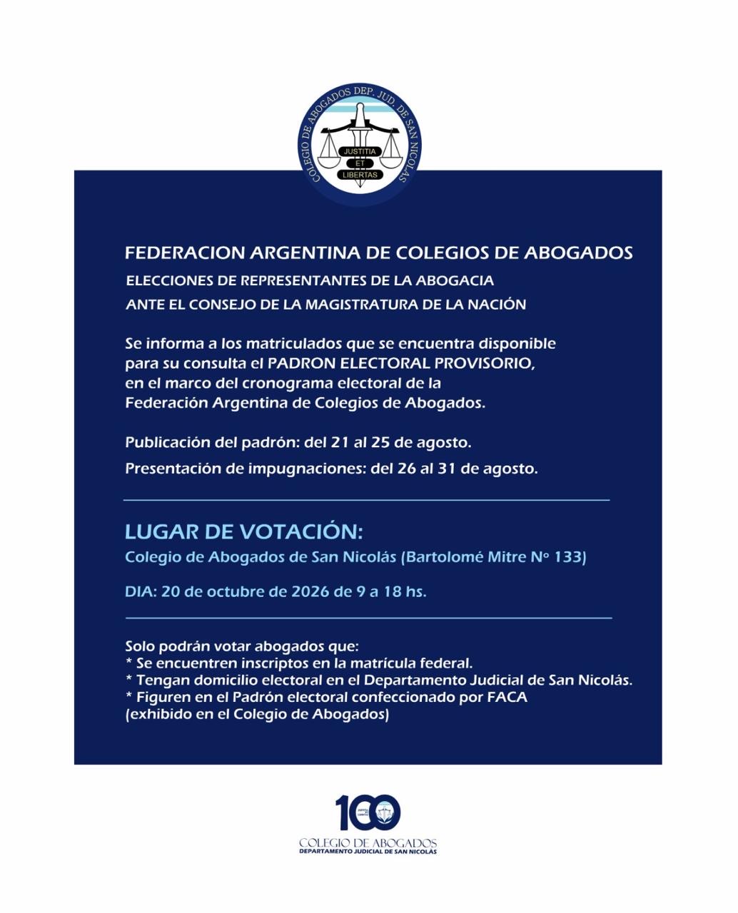 ELECCIONES DE REPRESENTANTES DE LA ABOGACÍA