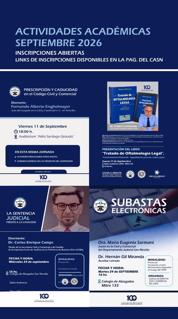 ACTIVIDADES ACADÉMICAS | SEPTIEMBRE 2026